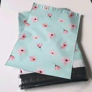 10 pcs Pink Flowers Poly Mailers 10x13" inches